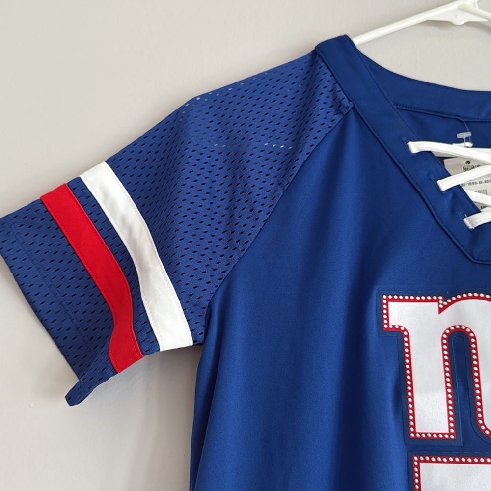 NWT Women’s Fanatics New York Giants Short Sleeve Lace Up Jersey Top Medium - Picture 3 of 8